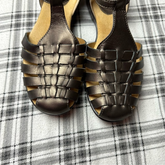 Softspots Bronze Leather Higby 1’ Lightweight Pillow Top Platform Sandal NIB 10W - Picture 3 of 14